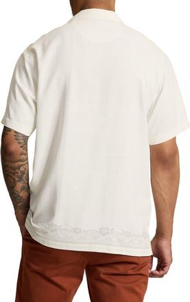 Tommy Bahama Isle Do Embroidered Silk Camp Shirt in Continental at Nordstrom, Size Xxx-Large