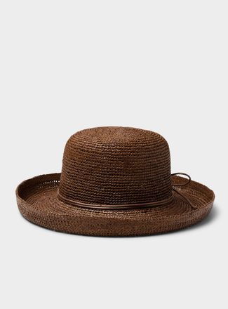 Simons Womens Rolled-hem raffia hat Exclusive collection from Italy