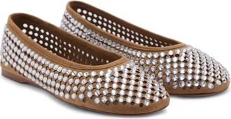 Mango Embellished Perforated Ballet Flat in Beige at Nordstrom, Size 6.5Us