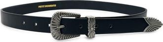Petit Moments Nash Faux Leather Belt in Black/silver at Nordstrom, Size X-Small/small