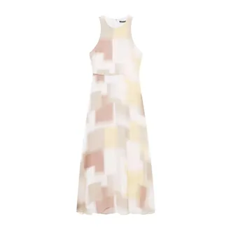 A|X Armani Exchange Maxi Dresses, female, Multicolor, Size: XS Abito midi con stampa astratta allover