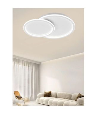 Trade Shop Trade Shop - L&aacute;mpara De Techo Led Dise&ntilde;o Ara&ntilde;a 2 C&iacute;rculos Blanco Moderno 45w Pn-26-3c