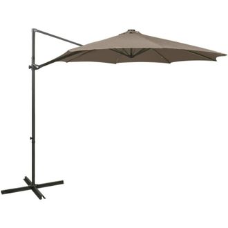 vidaXL Sombrilla De Jard&iacute;n Voladiza Con Palo Y Luces Led Taupe 300 Cm Vidaxl