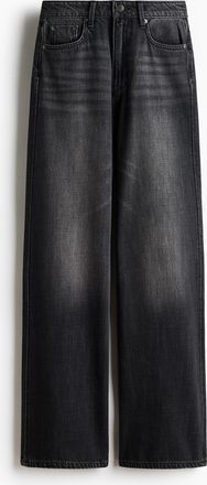 H&M Wide High Jeans - Schwarz