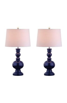 Jonathan Y Designs Genie 28.5 Glass LED Table Lamp in Navy at Nordstrom