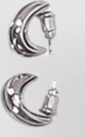 Christophe Lemaire sunflower hoop earrings in silver tone