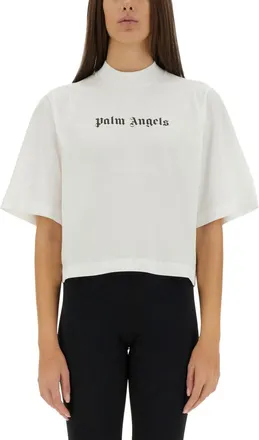 Palm Angels T-Shirt With Logo-Donna
