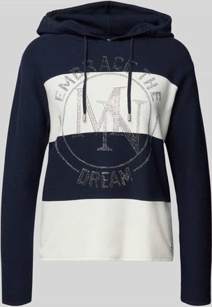 Monari Regular Fit Hoodie aus reiner Baumwolle in Marine Melange, Gr&ouml;&szlig;e 34