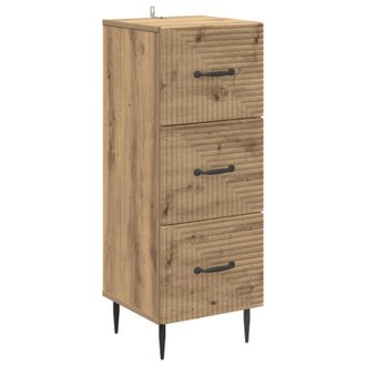 vidaXL Cajonera 33 X 34,5 X 89,5 Cm Madera De Ingenier&iacute;a Roble Artisan Vidaxl