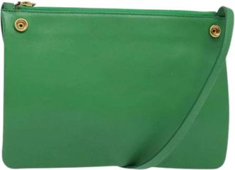Celine Pre-owned Leather celine-bags - Dames - Vintage Schoudertas - Groen - ONE Size - Vintage