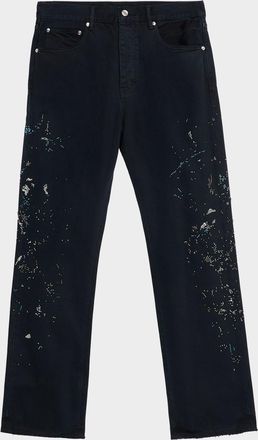 Purple Mens Beaded Splatter Five-Pocket Pants