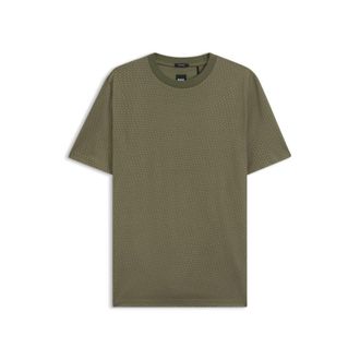 BOSS Mercerized-cotton T-shirt with two-tone monograms