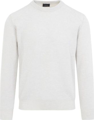 Brioni White Round Neck Sweater