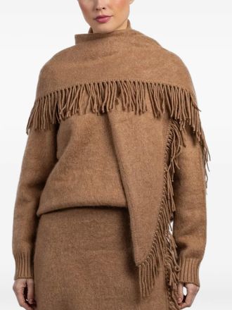 White + Warren fringed scarf - Bruin