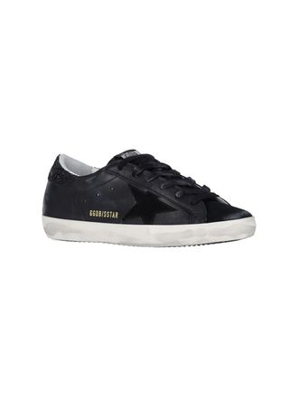 Golden Goose Mixed-Leather Low-Top Sneaker - Black