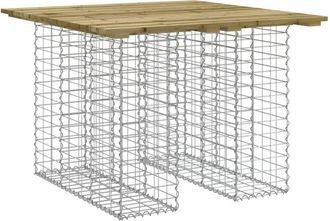 vidaXL Vidaxl - Banco jardín cesta gaviones madera pino impregnada 100x102x72cm