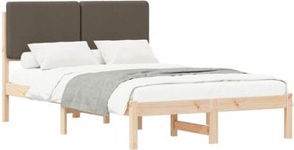 vidaXL Estructura De Cama Con Cabecera Tapizada Taup&eacute; 120 X 190 Cm Vidaxl