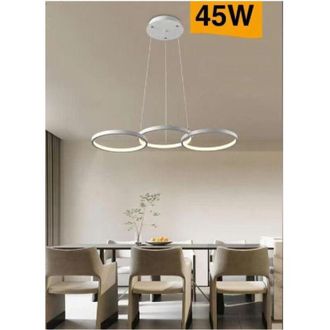 Trade Shop Trade Shop Traesio - Trade Shop - Lampadario Moderno a Sospensione Led 3 Cerchi 45watt Luce 3000k 4000k 6500k B63b