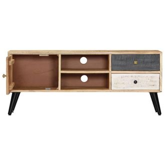 Berkfield Home TV Cabinet 115x30x47 cm Solid Mango Wood in Brown | Size: 115 x 30 x 47 cm
