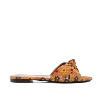 Saint Laurent Brown Leather Womens Slides