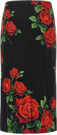Dolce & Gabbana Rose Skirt - Black