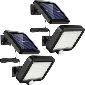 OEM Juego De 2 Luces Solares Para Exteriores - 56 Led Con Sensor De Movimiento - Resistente Al Agua Ip65 - &Aacute;ngulo De Haz De 120&deg; - Aplique Solar De Pared 