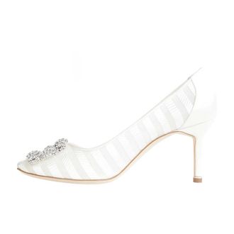 Manolo Blahnik Dames, Schoenen, Wit, Maat: 37 1/2 EU