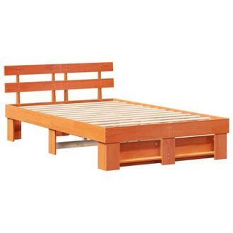 vidaXL Vidaxl - Estructura De Cama Con Cabecera Marr&oacute;n Cera 120 X 200 Cm