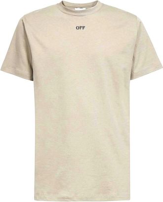 Off-white Casual Katoenen T-shirt - Heren - T-shirts - Beige - XL - Katoen - Tops