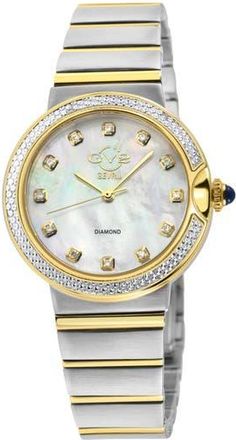 Gevril Group Sorrento Diamond Two-Tone Bracelet Watch, 32mm - 0.013ct. in Gold at Nordstrom Rack