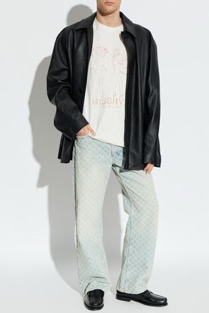 Misbhv Jeans With Monogram, Mens, Light Blue