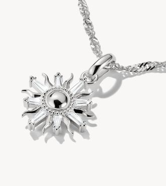 Thomas Sabo Ciondolo con pendente a forma di sole con pietre argentato e bianco-Argento