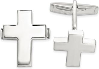 Diamond2Deal Sterling Silver Cross Cuff Links
