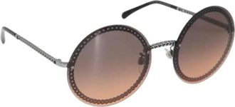 Chanel Pre-owned Metalen zonnebril - Dames - Vintage Accessoires - Bruin - ONE Size - Vintage