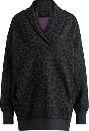 HUGO BOSS Heren Naomi X Animal Print Sweatshirt (Zwart)