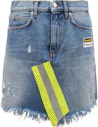 Pinko Gestreepte rok gemaakt in Itali&euml; - Dames - Spijkerrokken - Blauw - W27 - Denim - Rokken