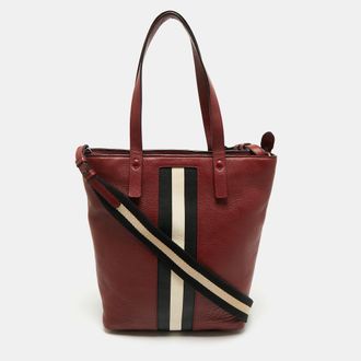 Bally Red Leather Tracie Vertical Tote