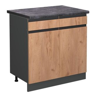 Vicco Mobiletto base per cucina R-Line, Quercia dorata, 80 cm, pl Antracite