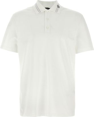 Versace White Cotton Polo Mens Shirt