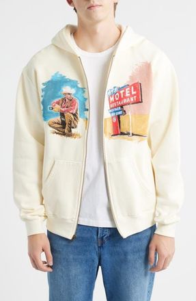 One Of These Days Mornings First Remark Cotton Graphic Hoodie in Bone at Nordstrom, Size X-Large