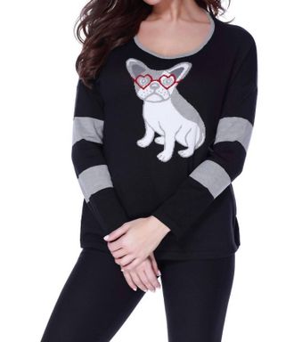 Angel Puppy Eyes Pullover In Black