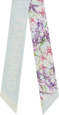 Ferragamo Foulard Gaia in seta con stampa - Blu