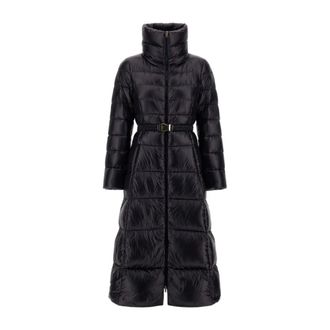 Herno Down Coats, female, Black, S, Ultralight Nylon Down Jacket with Belt