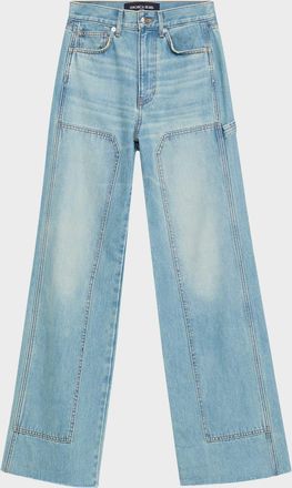 Veronica Beard Taylor Wide-Leg Jeans with Chaps