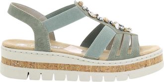 Rieker V4949 - Dames - Sleehakken - Groen - 40 EU - Schoenen