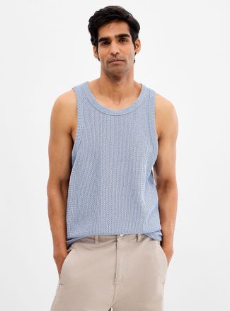 Le 31 Mens Openwork knit Tank Top Comfort fit