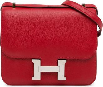Herm&egrave;s 2019 Mini Evercolor Constance crossbody bag - women - Calf Leather - One Size - Red