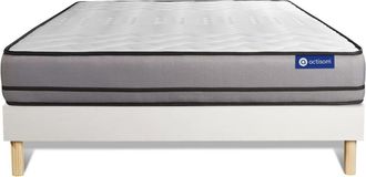 Actisom Somier blanco + Colchón con muelles ensacados 150 x 190