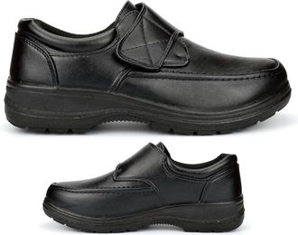 Generic Mens Wide Shoes Mens Lightweight Shoes Size 12 Comfort Shoe Size 9 Wide Fit Shoe Touch Fastening Comfort Lightweight Sizes 7-12 Black 10 UK