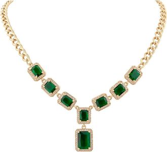 Jardin Crystal Halo Frontal Y-Necklace in Green/Gold at Nordstrom Rack